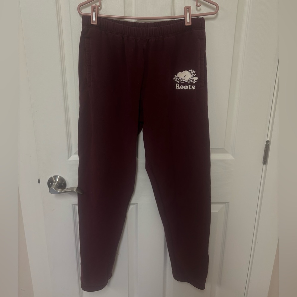 Roots Kids Burgundy Sweatpants with Logo